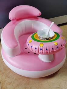 Multifunctional Inflatable Baby Learning Chair, Baby Sitting Posture Training Chair With Tray And Pillar, Suitable For Infants 3 Months And Above, Inflatable Baby Floor Seat, Baby Backrest Sofa, Inflatable Baby Seat - Multicolor - View 12