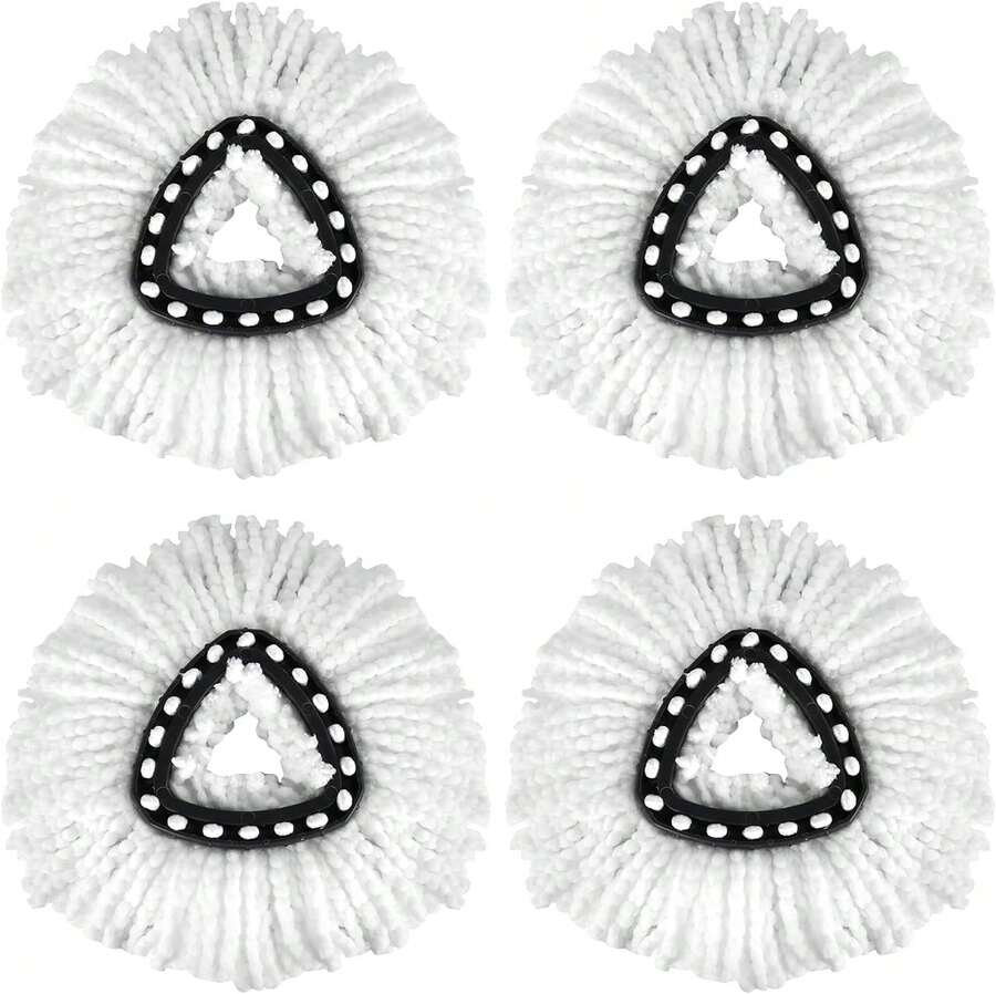 4 Pack EasyWring Spin Mop Head Replacement - Mop Replace Head Compatible With O Cedar, Microfiber Spin Mop Refills, Mop Replacements Easy Cleaning Spinning Head, Spin Mop Refill For Floor Cleaning