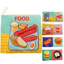 1 pièce Livre d'activités en tissu pour bébé, livre en tissu anglais avec papier froissé, jouet éducatif pour le développement des tout-petits de 1 à 3 ans