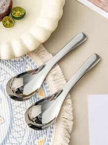 Thickened 304 Stainless Steel Soup Ladle With Highly Attractive Value For Family Use, Household Large Spoon, Table Spoon, Rice Spoon, Soup Spoon ,Kitchen,Christmas Gift