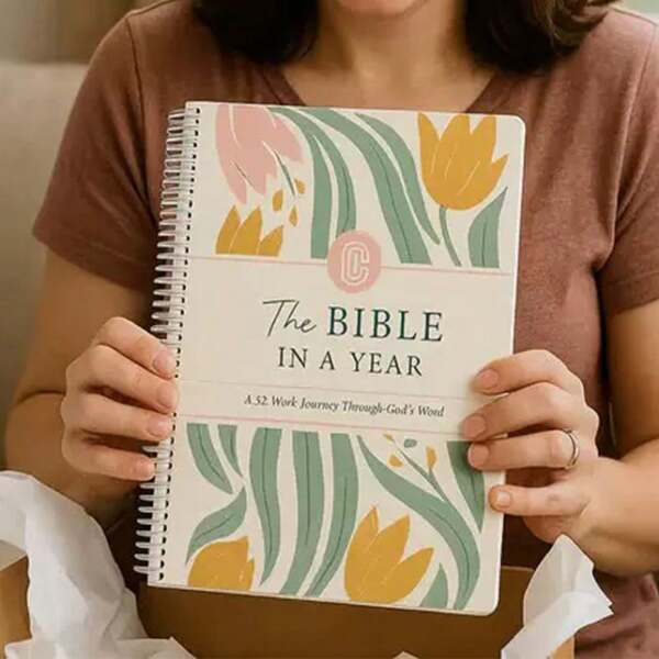 1 PC A5- 52-Week Bible Study Planner For Women - "A Beautiful Year In The Bible" Theme, Daily Schedule With Scripture Verses, Year Study Guide, School Supplies,Back To School