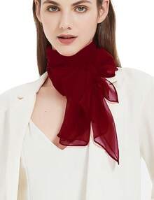 2025PANTONIGHT Long Chiffon Sheer Scarf For Womens - 069 Plain Cherry - View 3