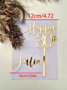 生日蛋糕装饰定制，亚克力装饰，个性化亚克力生日蛋糕装饰，周年纪念甜点吊饰个性化年龄数字和姓名蛋糕装饰套装亚克力蛋糕吊饰生日 1 岁 16 岁 18 岁 21 岁 30 岁 40 岁 50 岁 60 岁 70 岁 80 岁 90 岁 100 岁 - 年齡蛋糕標籤 - 查看 3