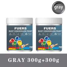 Metal Anti-Rust Paint & Rust Conversion Paint Combo Set, Suitable For Indoor & Outdoor Metal And Rust-Affected Surfaces, Waterproof, UV-Resistant, Quick-Drying, For Covering & Repairing Rust On Metals, Multiple Colors, Safe & , Odorless, Available In 180g/300g/500g Sizes