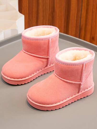 1 Pair Kids' Winter Soft Bottom Lightweight Comfortable Warm PU Waterproof Indoor/Outdoor Casual Sports Low-Top Children Snow Boots