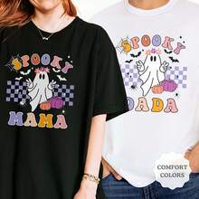 Halloween First Birthday Party Shirt, Cute 1st Birthday Ghost , Spooky One Shirt, Spooky Mama D Matching Halloween220G Pure Cotton T-Shirt - Casual Style, Perfect For Fall And Winter, A Thoughtful Day Gift For Family And  Tops For Wo Vintage Clothes Wo Clothes Wo Vintage Wo Tops Mujer Cute Tops Wo Cotton Wo Clog Halloween Camisas Summer Clothes Wo Casual Punk Western Tops Wo Fourth Of July Outfit Kpop Cowboy Outfits For Wo Ry Ropa 100% Cotton Y2k Ing Cute Gothic Wo Clothes Black And White Top Vintage Tops Cloth For Wo White Goth Inawly Retro Clothes For Wo Korean Fashion Wo Camisas Para Mujer - Miss - View 1