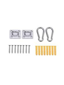 2个不规则形状壁挂式挂钩，不锈钢重型多功能吊床金属底座，适合14岁及以上人群