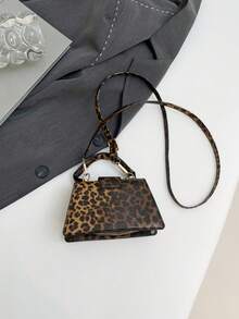 高品质时尚口红盒，迷你方形手提包，新款纯色百搭手提包，女士钱包 - 咖啡棕 - 查看 5