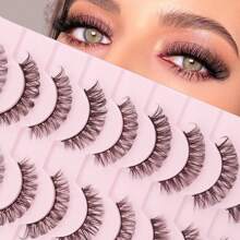 10 Pares de Cílios Postiços Naturalmente Encaracolados, Reutilizáveis, Fáceis de Aplicar, Adequados para Mulheres da Moda para Uso Diário, Trabalho, Estudo, Festa e Festival, Tiras de Cílios, Cílios, Cílios Postiços