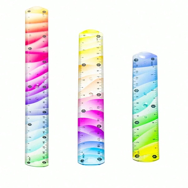 1/4pcs Colorful Soft Ruler, Multipurpose Soft Ruler - 15cm, 20cm, 30cm Colorful And Flexible Measuring Tool, Perfect For Crafts And Drawing, Flexible Geometric Ruler For Precise Measurement, PE Material, School Supplies, Back To School