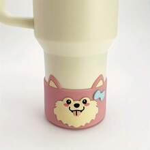 1 件动物图案硅胶杯套 - 狗和鲸鱼，防滑底部，适合 40 盎司玻璃杯，是复活节、母亲节和生日的完美礼物