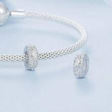 WOSTU 1 buc 925 Sterling Silver Cubic Zirconia Simple Star Moon Fish Tail Charm Mărgele pentru femei Antioxidant Bijuterii Fit Original Brățară Bijuterii DIY - Argint - Vizualizare 2