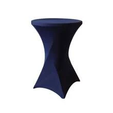 1 pieza Cubierta de mesa de cóctel de poliéster elástica, adecuada para decoración de mesa de bar redonda, mantel ajustable de 4 vías para eventos de boda y fiesta
