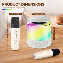 EIGIIS 1pc Portable Handheld Karaoke Microphone Speaker - USB Rechargeable, Wireless Speaker, Home Karaoke Machine With Microphone Set | Perfect For Family Party, Christmas, Birthday Celebrations - Pink-double Wheat - View 8