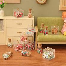 4 قطعة/ مجموعة صندوق هدية مع شكل حلوى صغيرة، ديكورات متعلقة بالمنظر للدمى، اكسسوارات للتصوير الفوتوغرافي - متعدد الألوان - مشاهدة 3
