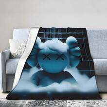Kawss Kawaii Kaw Blanket Super Soft Warm Bed Blanket Sofa Bedding Bedroom Sofa Office Car, Four Seasons Cozy Shaggy Blanket Girls Boys Adult Gift No Linting, Machine Washable - 黑色 - 查看 2