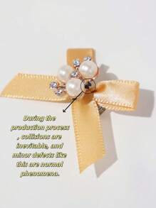 10pcs/Pack Girls' Cute & Delicate Versatile Mini Multi-Color Bowknot Pearl Decor Hair Clips
