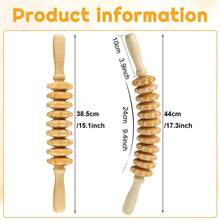1PC Wooden Roller Massage Tool Handheld Cellulite Trigger Point Stick For Body Shaping Anti Cellulite Muscle Release Roller Equipment Gym Workout Fitness Relaxation Improve Blood Circulation - Multicolor - View 4