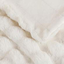 Cozy Thick Fuzzy Faux Rabbit Fur Throw Blanket Double Sided Luxury Comfy Cute Furry Bubble Blanket For Winter Plush Warm Shaggy Fluffy Small Blankets For Sofa Bed SoftWhite 5060 W10 - RabbitFurWhite - View 5