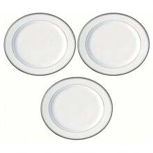 2/5/10/20/30/40/50 buc/set farfurii albe cu margine argintie, potrivite pentru familie, exterior, nuntă, petrecere acasă, reutilizabile, veselă pentru evenimente de vară, utilizare multiplă, rechizite școlare