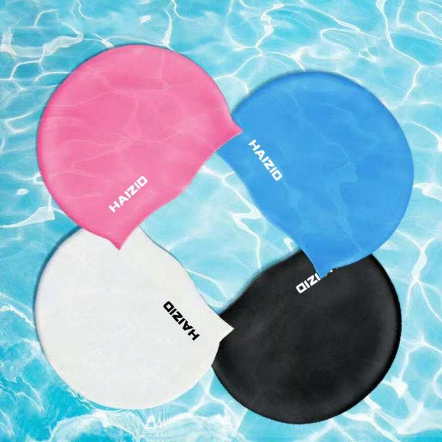 1 pieza Gorro de natación de silicona, antideslizante e impermeable, talla grande apto para hombres y mujeres