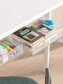 1 hộp đựng đồ dưới bàn - Hộp lưu trữ ẩn có nhiều ngăn, nhựa PET bền tiết kiệm nước, có thể đứng riêng hoặc gắn tường để sắp xếp đồ dùng trên bàn làm việc ở văn phòng và học sinh, đồ dùng và phụ kiện cho bàn làm việc ở văn phòng - Nhiều màu - Xem 8