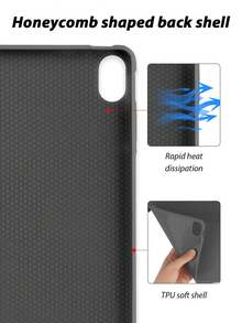 1 قطعة غطاء لوحي من السيليكون الأسود، قابل للتخصيص بالنص، متوافق مع iPad Mini4/Mini5/Mini6/Air/Air2/9.7/10.2/10.5/Air4/Air5/10.9/Pro 11 بوصة/الجيل العاشر/iPad Air 11 بوصة (M2) - 2024، Galaxy Tab A8 10.5 بوصة 2022، طباعة واضحة، حماية حافة TPU ناعمة، بدون فتحة للقلم، حامل ثلاثي الطي، نوم/إيقاظ مغناطيسي، علامة تجارية شخصية بسيطة، غطاء لوحي ثلاثي الطي ل- iPad. لا يشمل المنتج القلم. ملاحظة: النمط النهائي للخط خاضع لرسم التأثير. - الأسود - مشاهدة 6