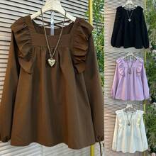 Plus Size Women Tops - màu đen - Xem 2