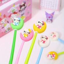 Heltty Sanrio Cute Cat Swinging Moon Music Ballpoint Pen, Cartoon Style Swinging Pen, 0.5mm Black Ink, Back To School Gifts