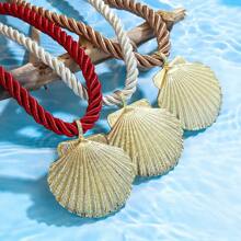 A Summer Beach Exaggerated Style Octopus Dripping Oil Starfish Shell Snail Cross Multi-Layer Diamond Pendant Necklace