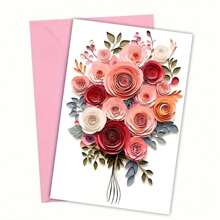 1PC Watercolor Flowers Greeting Cards, Flowers Floral Botanical, Lank Cards, Olded Stationery, For Every Occasion, Bestie Gift For Easter, With Envelope