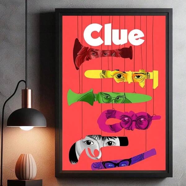 1 Pc Clue - Pop Movie Poster Art Print, Modern Living Room Bedroom Frameless Home Decor, Stylish Vintage Movie Canvas Poster Wall Art Gift Book For Art Lovers