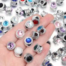 10 Stücke/Packung doppelseitige Strass-Perlen, 11mm, Multi-Stil glitzernder Diamant Lässig DIY Schmuckperlen, geeignet zum Herstellen von Armbändern, Halsketten, Anhängern, Accessoires
