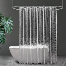 Shower Curtain,3D Water Cube PEVA Plastic Shower Curtain With Grommet Holes And Accessories,Heavy Duty Clear Waterproof Shower Curtain Liner For Bathroom Decor-180 X 180 Cm Summer Bathroom Accessories Back To School