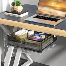 1 hộp đựng đồ dưới bàn - Hộp lưu trữ ẩn có nhiều ngăn, nhựa PET bền tiết kiệm nước, có thể đứng riêng hoặc gắn tường để sắp xếp đồ dùng trên bàn làm việc ở văn phòng và học sinh, đồ dùng và phụ kiện cho bàn làm việc ở văn phòng - Nhiều màu - Xem 13