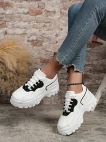 Plus Size Women's Fringe Platform Black High Top Athletic Sneakers, Spring/Autumn White Casual Waterproof Shoes