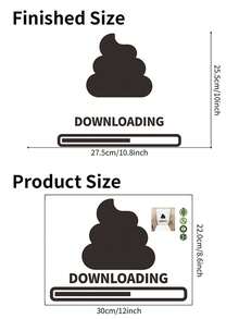 1 件创意便便图案英文贴纸 12*8.6 英寸 耐用防水防尘 PVC 贴纸材质可移除耐磨自粘易撕贴纸适用于厕所装饰马桶贴卧室客厅浴室家居装饰让您的生活焕然一新节日装饰贴纸生日毕业礼物