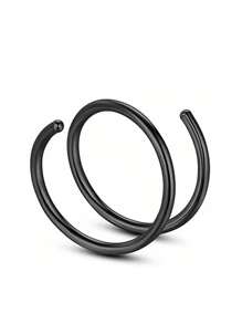 1 Piece Double Layers Stainless Steel Nose Ring Studs For Women Hoops Twist Cartilage Tragus Septum Piercings Body Jewelry Stainless Steel Double Nose Rings Spiral Hoop Septum Piercing Kit Ear Tragus Earrings Lip Body Fashion Jewelry