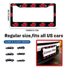 2PC,Red Cloud License Plate Frame,Red Cloud Print License Plate Prame Stainless Steel Rust-Proof Auto Parts License Plate Decorative Screws Fit Standard 2 Holes U.S. License Plate, 12.2x 6.3 Inch - 12x6 inch - 查看 2