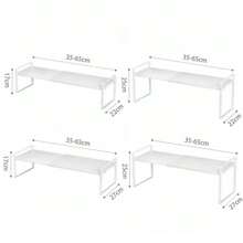 1 pieza Estantería de cocina estilo japonés de varios niveles, estantería organizadora extensible para encimera, despensa, almacenamiento multifuncional