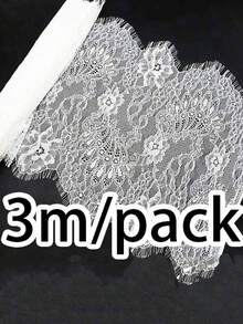 (3 Metros/Pacote) Renda de Cílios Duplos com 32cm de Largura, Macia e Vazada para DIY em Vestuário, Confecção de Vestidos de Casamento, Decoração Doméstica - Multicolorido - Visão 15