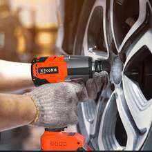 AutoFu Cordless Impact Wrench 1/2 Inch, 550N.M High Torque 3000 RPM, Brushless Motor, With  Li-Ion Battery, Electric Wrench For Tire Lug Nuts - Orange - View 9