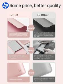 Túi đựng máy tính xách tay HP1pc, 12/13/14/15/16 inch, Túi lót máy tính xách tay, Phụ kiện túi cho Air/ Pro/ - Hồng - Xem 13