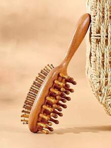 1pc Random Acupoint Massager Scalp Massage Comb, Wooden Air Cushion Brush, Full Body Meridian Massage Tool