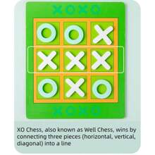 Juego de ajedrez y memoria 2 en 1 XO Well, juego de puzzle de ajedrez batallas entre 2 jugadores, juguete de madera para entrenar la interacción entre padres e hijos, ejercitar el pensamiento lógico