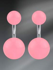 CIZME Glow-In-The-Dark Plastic Navel Rings, Neon Rubber Acrylic Navel Piercing Jewelry Set, Stainless Steel Navel Rings, 14G, 6mm, 10mm, Multi-Color Short Navel Rings Piercing Jewelry, Unisex - Belly Rings - View 22