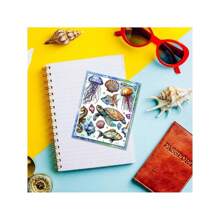 Sello de silicona transparente con fondo de vida marina y animales oceánicos, para manualidades de scrapbooking, álbumes de fotos, tarjetas decorativas y decoración del hogar, de 6.3x4.33 pulgadas