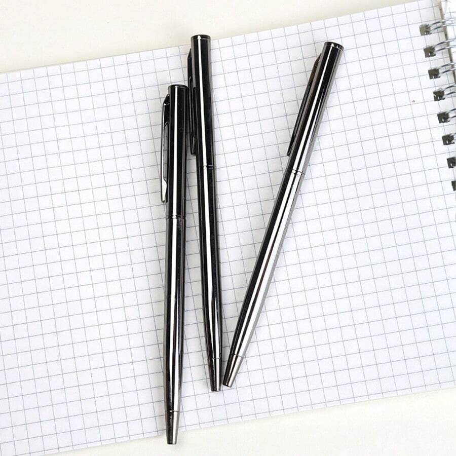 Durable Professional Metal Ballpoint Pen - Retractable Medium Tip, Black Ink, Suitable For Office And Study - Sets - View 1