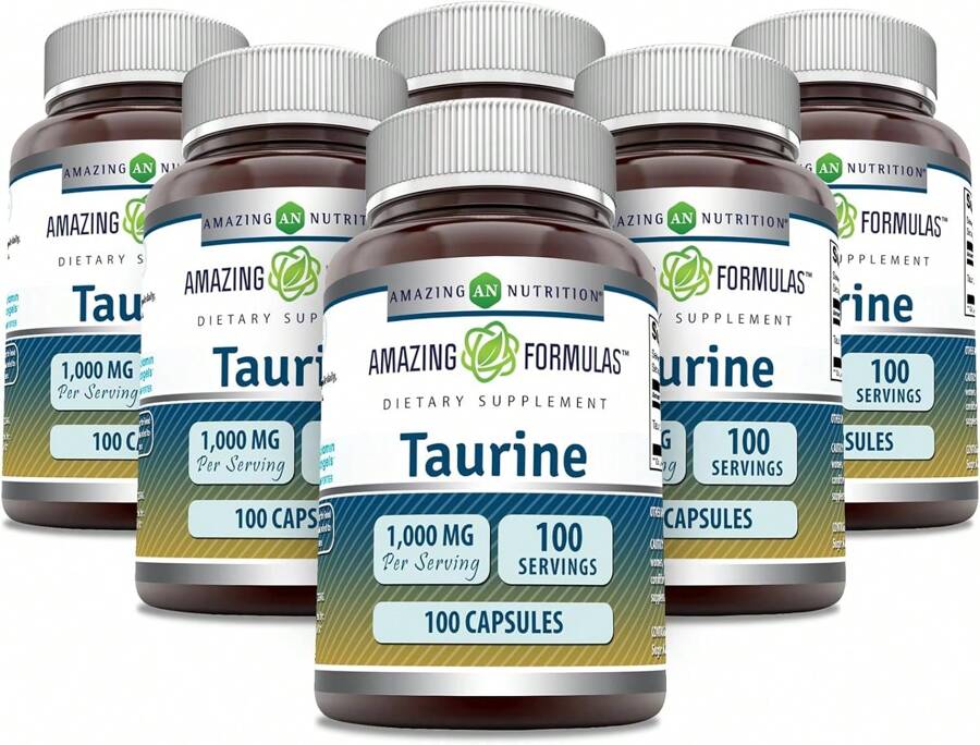 Amazing Formulas Taurine 1000mg Capsules Amino Acid Supplement | Non-GMO | Gluten Free | Made In USA (400 Count) - 100 片 | 6 包 - 查看 1