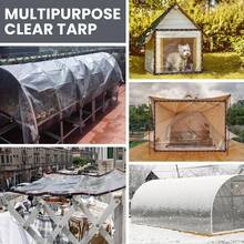 1件超大透明防水遮阳篷，适用于户外花园、露台、门廊、凉亭、植物、露营，防水防雪。户外花园工具棚遮阳篷，户外花园配件，圣诞装饰户外花园遮阳篷，防水篷布 - 透明 - 查看 10